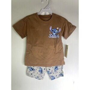 Disney Lilo and Stitch 2 Piece Shorts Top T-Shirt Matching Outfit Set Girls 2T